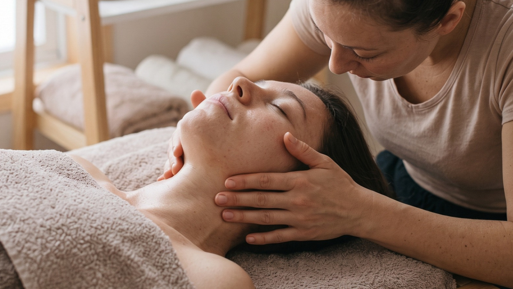 Hands-on facial rejuvenation massage workshop practice